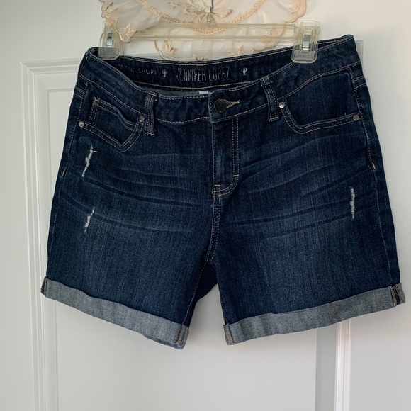Jennifer Lopez Dark Blue Jean Shorts - Picture 1 of 5